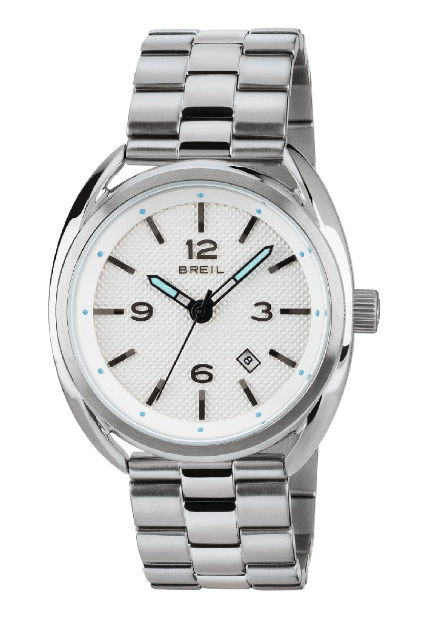 Ceas barbatesc analogic, Breil, Beaubourg, Mecanism Quartz, Geam din cristal mineral, 42 mm, Alb/Argintiu