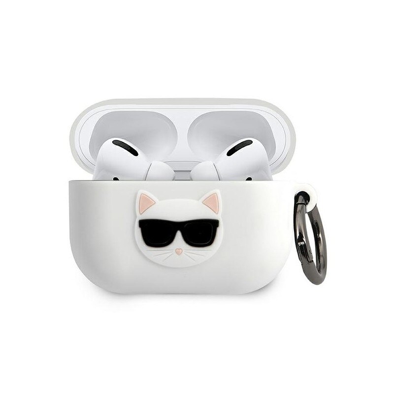 Husa Protectie Karl Lagerfeld Pentru Airpods Pro, Model Choupette , Alb - 494479