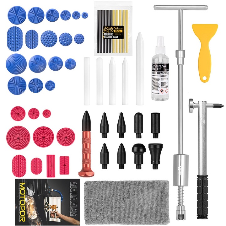 Set de scule PDR pentru indepartarea indoiturilor din caroserie fara vopsire, 43 de piese
