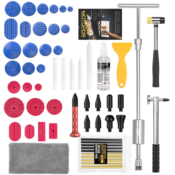 Set de scule PDR pentru indepartarea indoiturilor din caroserie fara vopsire, 44 de piese