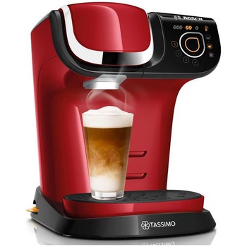 Espressor Bosch Tassimo MY WAY TAS6503, 1500W, 1.3 L, T-Disc, Tehnologie INTELLIBREW, 4 setari de memorie, capsule, Rosu Espressor Bosch Tassimo MY WAY TAS6503, 1500W, 1.3 L, T-Disc, Tehnologie INTELLIBREW, 4 setari de memorie, capsule, Rosu