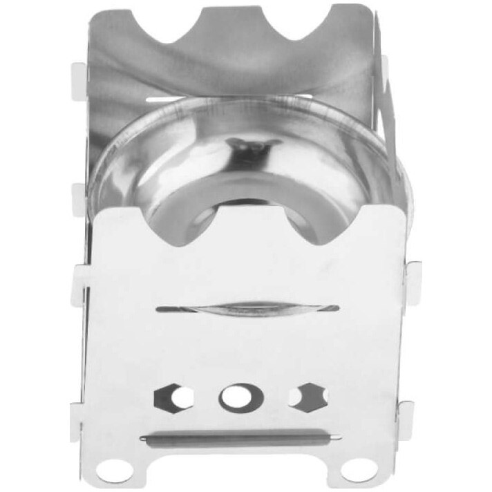 Mini-cuptor/gratar colapsabil pentru camping/hiking, otel, 9.3x10.3 cm