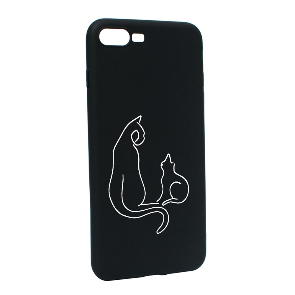Husa Silicon Compatibila Cu Apple iPhone 7 Plus / 8 Plus, Abstract Cat, rezistenta la uzura, anti-alunecare, B738
