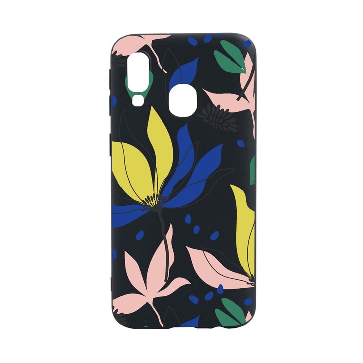 Husa Silicon Compatibila Cu Samsung Galaxy A40, Flowers Pattern, rezistenta la uzura, anti-alunecare, B754