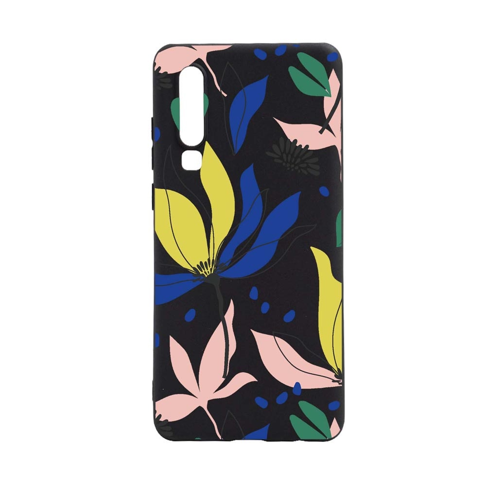 Husa Silicon Compatibila Cu Huawei P30, Flowers Pattern, rezistenta la uzura, anti-alunecare, B754