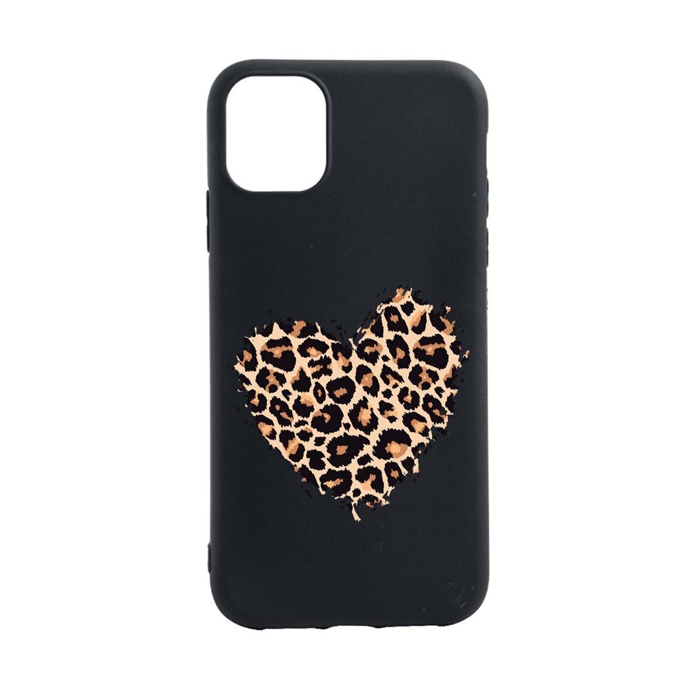 Husa Silicon Compatibila Cu Apple iPhone 11, Leopard Heart, rezistenta la uzura, anti-alunecare, B761