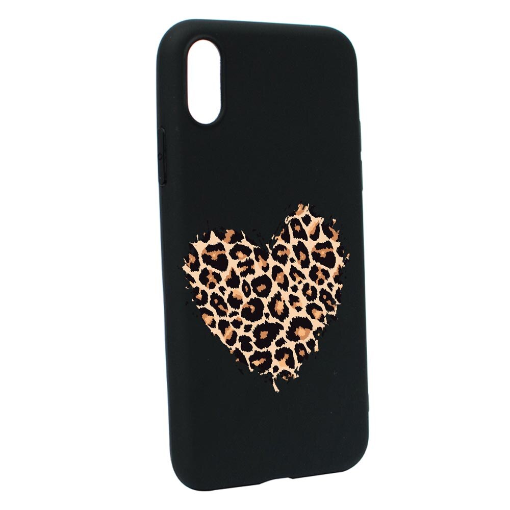 Husa Silicon Compatibila Cu Apple iPhone XS Max, Leopard Heart, rezistenta la uzura, anti-alunecare, B761