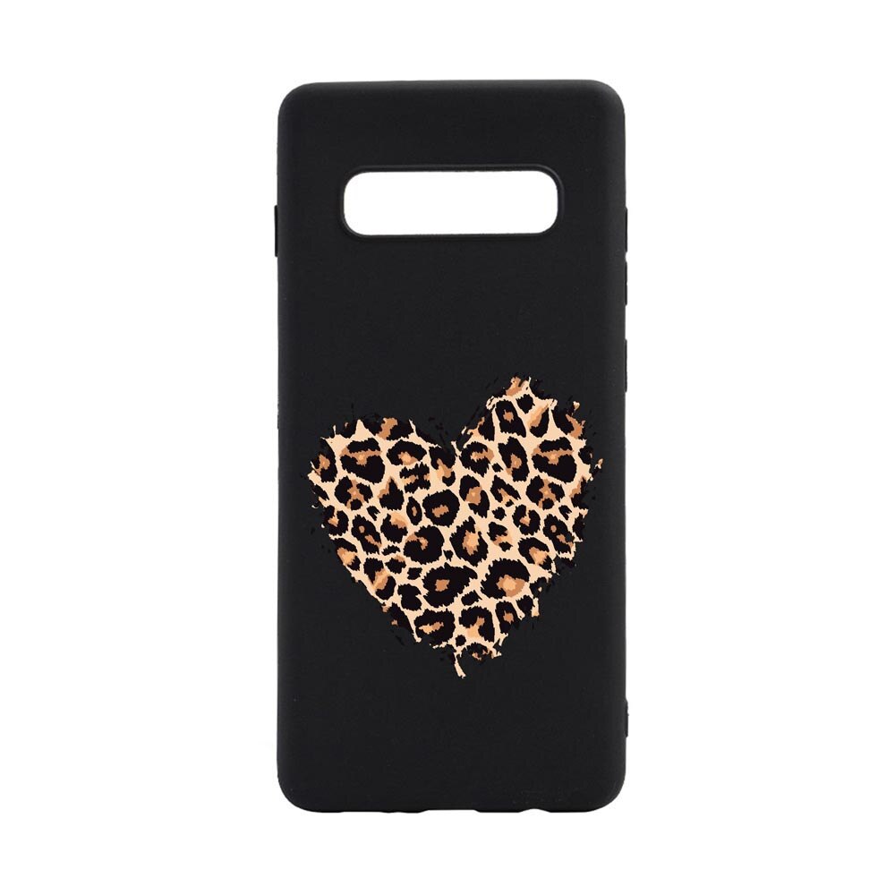 Husa Silicon Compatibila Cu Samsung Galaxy S10, Leopard Heart, rezistenta la uzura, anti-alunecare, B761