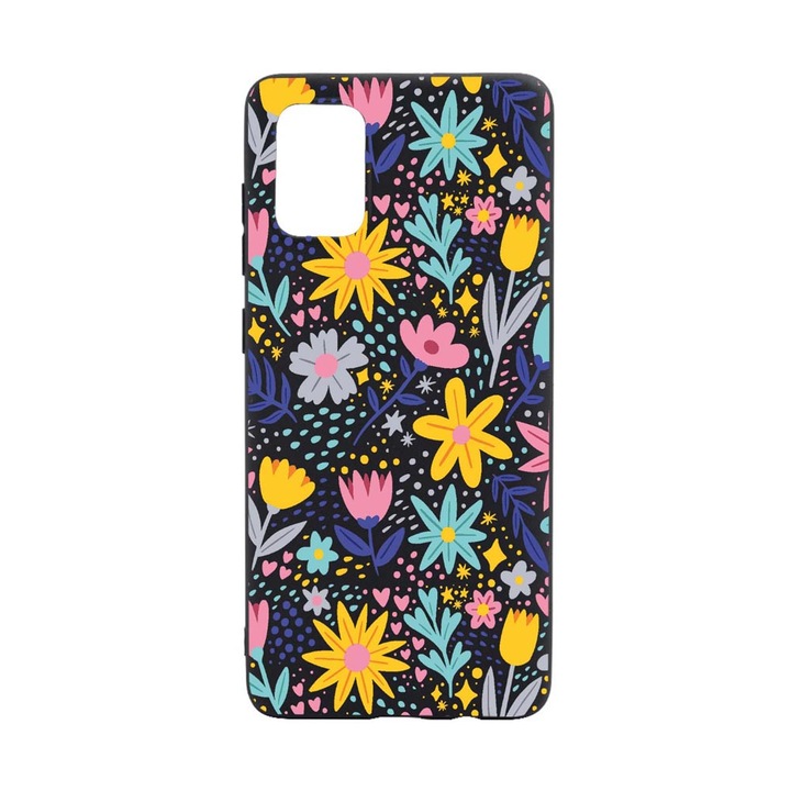 Husa Silicon Compatibila Cu Samsung Galaxy A72, Little Flowers, rezistenta la uzura, anti-alunecare, B758