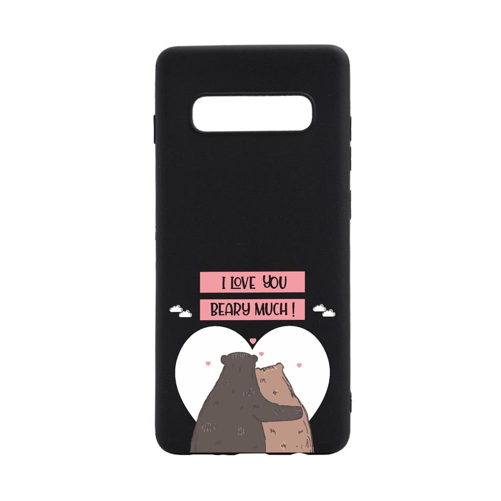 Husa Silicon Compatibila Cu Samsung Galaxy S10 Plus, I Love U Beary Much!, rezistenta la uzura, anti-alunecare, B766
