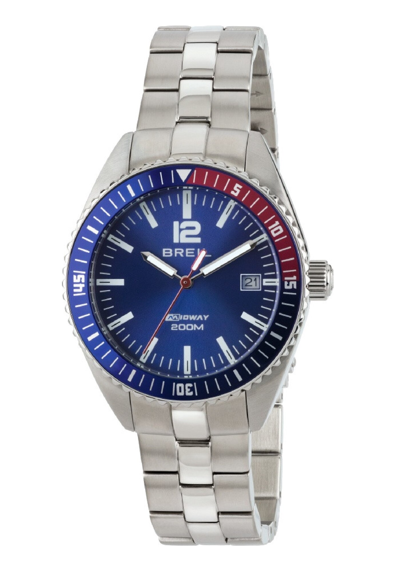 Ceas analogic unisex, Breil, Midway, Mecanism Quartz, Carcasa din otel inoxidabil, 36 mm, 2 ATM, Multicolor