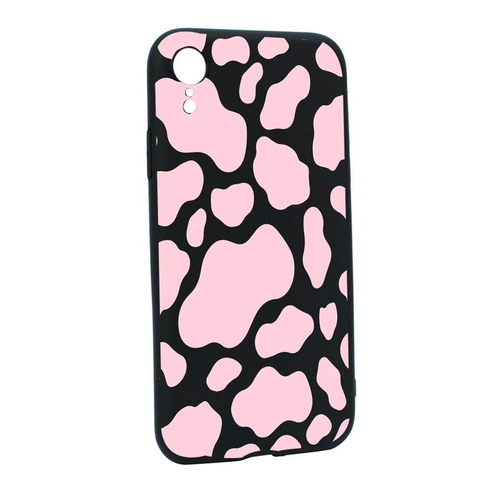 Husa Silicon Compatibila Cu Apple iPhone XR, Pink Cow, rezistenta la uzura, anti-alunecare, B786