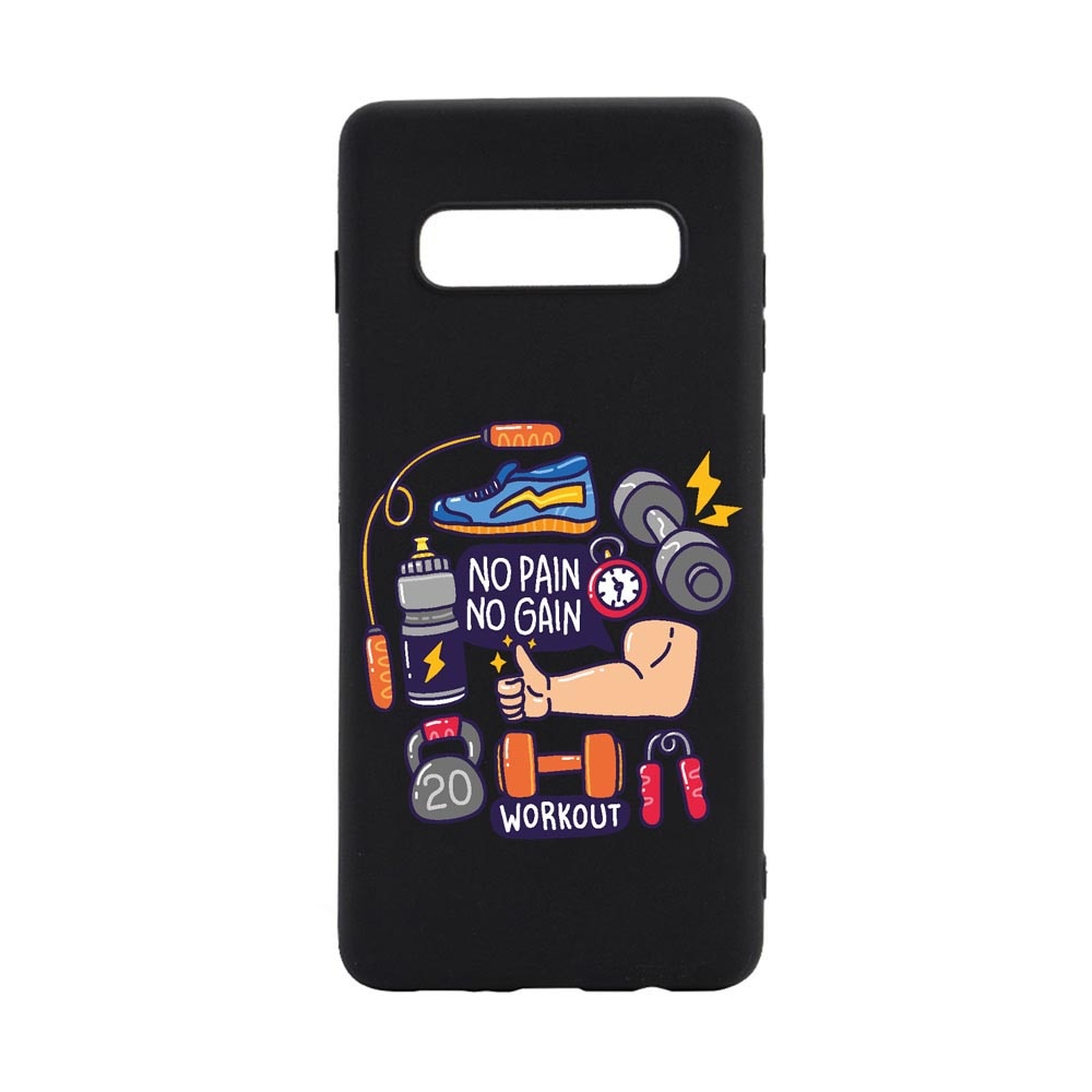 Husa Silicon Compatibila Cu Samsung Galaxy S10 Plus, Workout - No Pain No Gain, rezistenta la uzura, anti-alunecare, B783