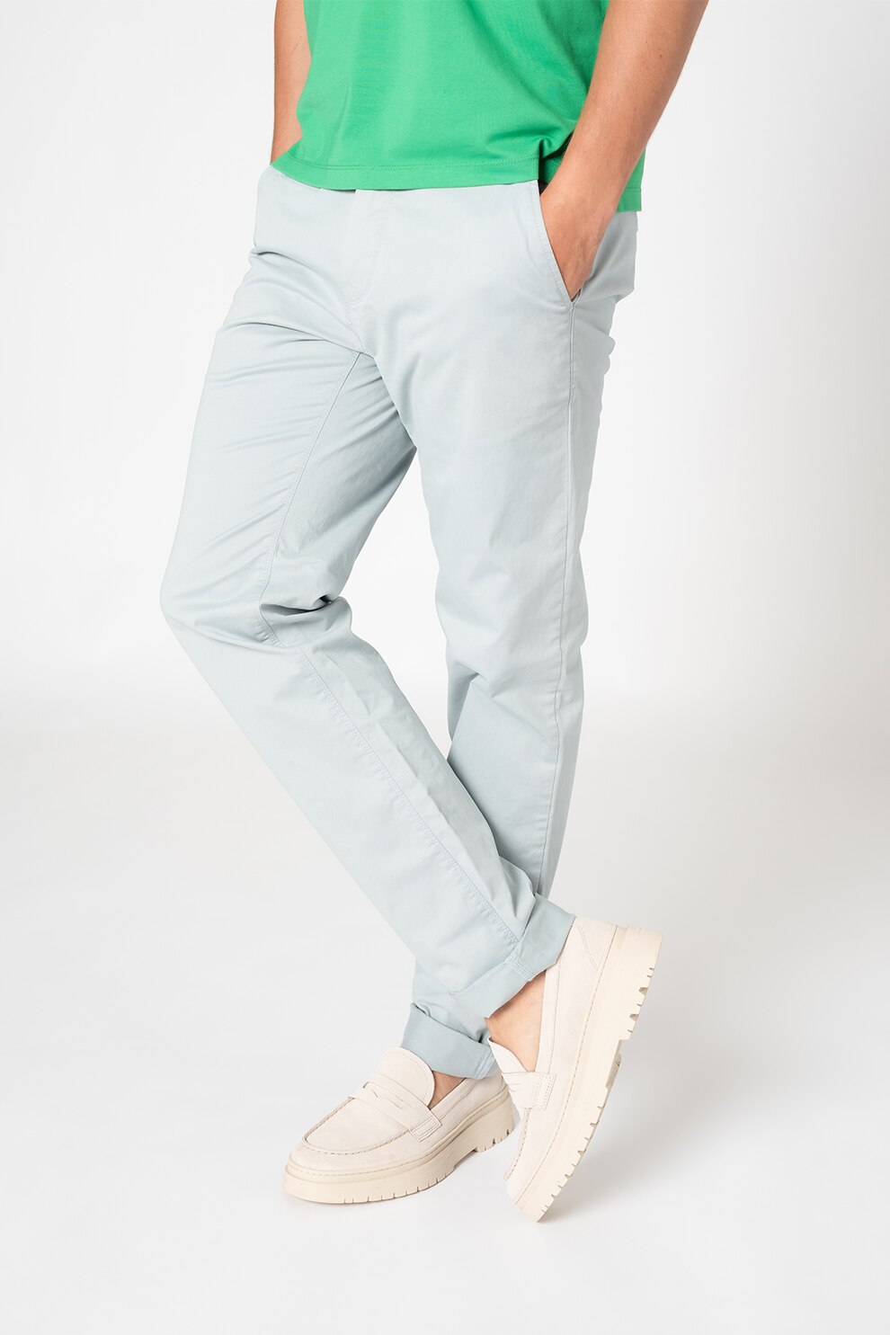State of Art, Pantaloni chino din amestec de bumbac, Albastru pastel