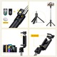 Selfie Stick 3 in 1, Vaxiuja®, Bluetooth, telecomanda detasabila, Telescopic, 70 cm, Trepied, Suport pentru telefon, Negru