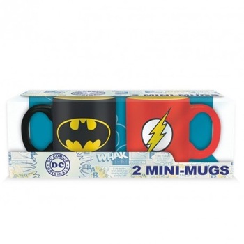 Set 2 cesti - DC Comics - Batman and Flash, Ceramica, 110 ml, Multicolor Set 2 cesti - DC Comics - Batman and Flash, Ceramica, 110 ml, Multicolor