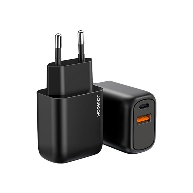 Incarcator Retea Joyroom Fast Charger 1 X Usb, 1 X Usb Type-c Pd 20w, 3.0 Quick Charge, Negru L-qp204