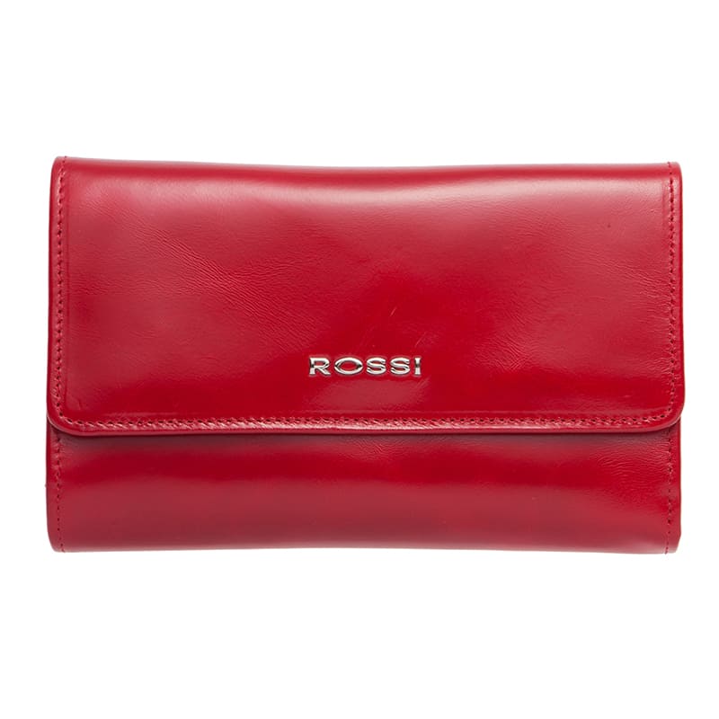 Portofel din piele naturala, Rossi, RSC3405, 11x18x3cm, Rosu