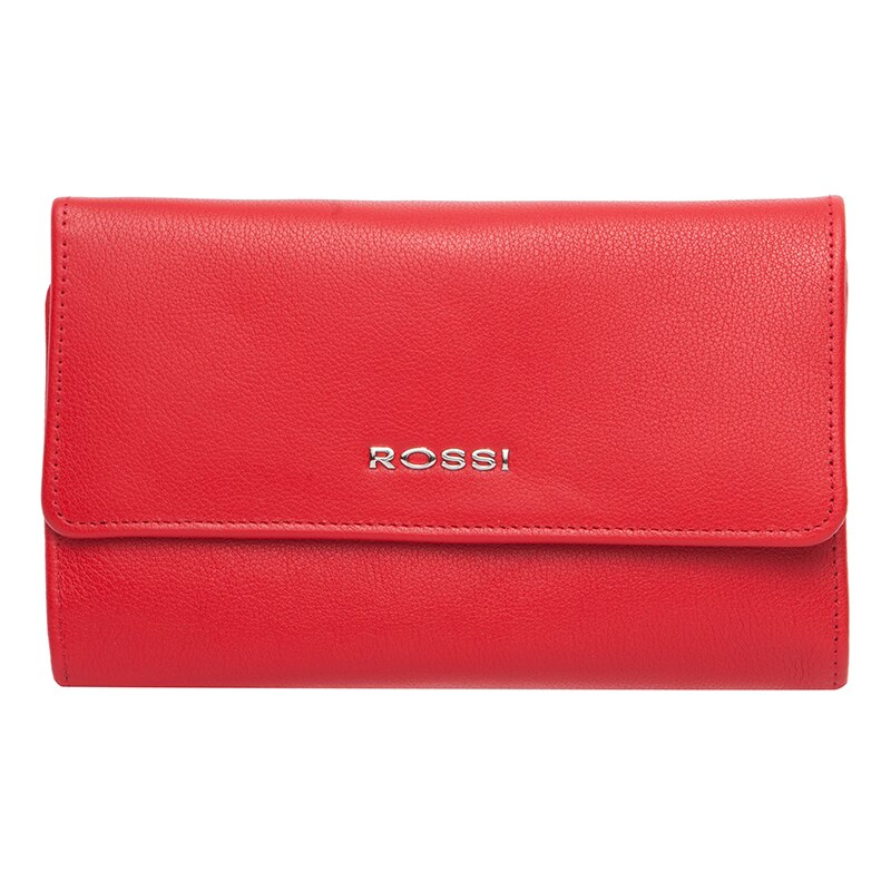 Portofel din piele naturala, Rossi, RSC3433, 11x18x3cm, Rosu mat