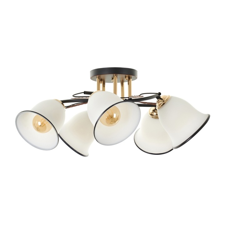 Полилей EL LTD 2377/5 BK/FG, 5xE27, Черен