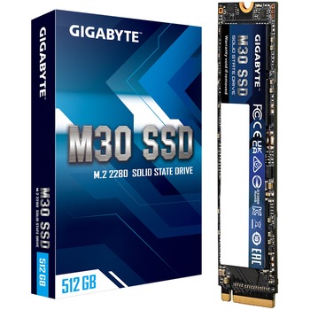 Solid State Drive (SSD) Gigabyte M30, 512GB, NVMe, M.2. Solid State Drive (SSD) Gigabyte M30, 512GB, NVMe, M.2.