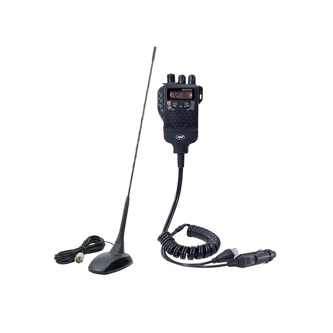 Kit Statie radio CB PNI Escort HP 62 si Antena PNI Extra 48 cu magnet inclus, ASQ, RF Gain