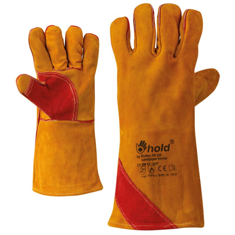 Manusi de piele pentru sudura, Sandpipper, cu insertie de Kevlar, 10 inchi