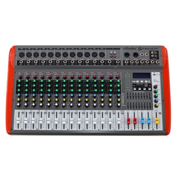 Mixer Activ profesional cu Putere 2 x 600W, 2 x Intrari Microfon, Ajustare Bass/Inalte/Volum, Slot USB si Card SD, Bluetooth, 16 Canale, Negru Mixer Activ profesional cu Putere 2 x 600W, 2 x Intrari Microfon, Ajustare Bass/Inalte/Volum, Slot USB si Card SD, Bluetooth, 16 Canale, Negru