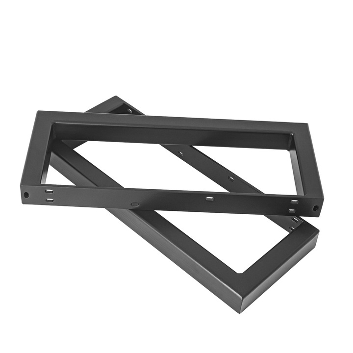 Комплект от 2 крака Нощно шкафче и скрин в скандинавски стил, Електростатично рисуване, Премиум покрития, BalustradeTM, черен метал H18 cm x L45 cm x 4x3 cm