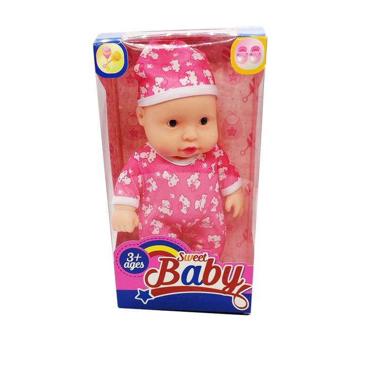 Papusa Bebelus Fetita cu sunete Sweet Baby 25 cm, Vision®