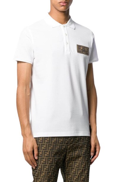 Tricou polo FENDI Roma / Amor , alb