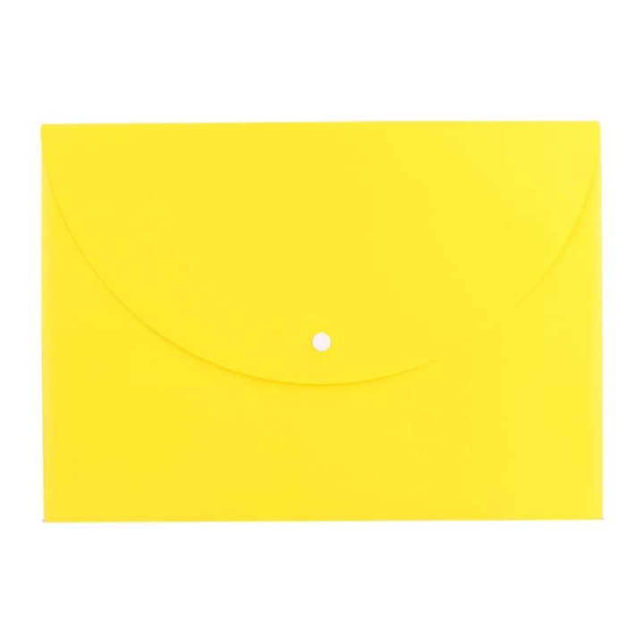 Mapa A4 cu Buton Deli, Galben Neon