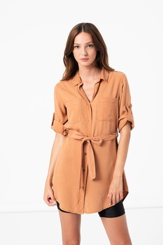 Haily's, Camasa din lyocell cu cordon si terminatie rotunda Tenny, Ocru Haily's, Camasa din lyocell cu cordon si terminatie rotunda Tenny, Ocru