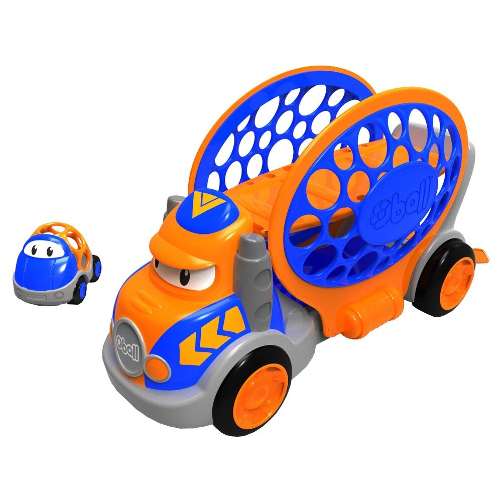 Jucarie Bebelusi Oball - Camion Go Grippers, portocaliu/albastru
