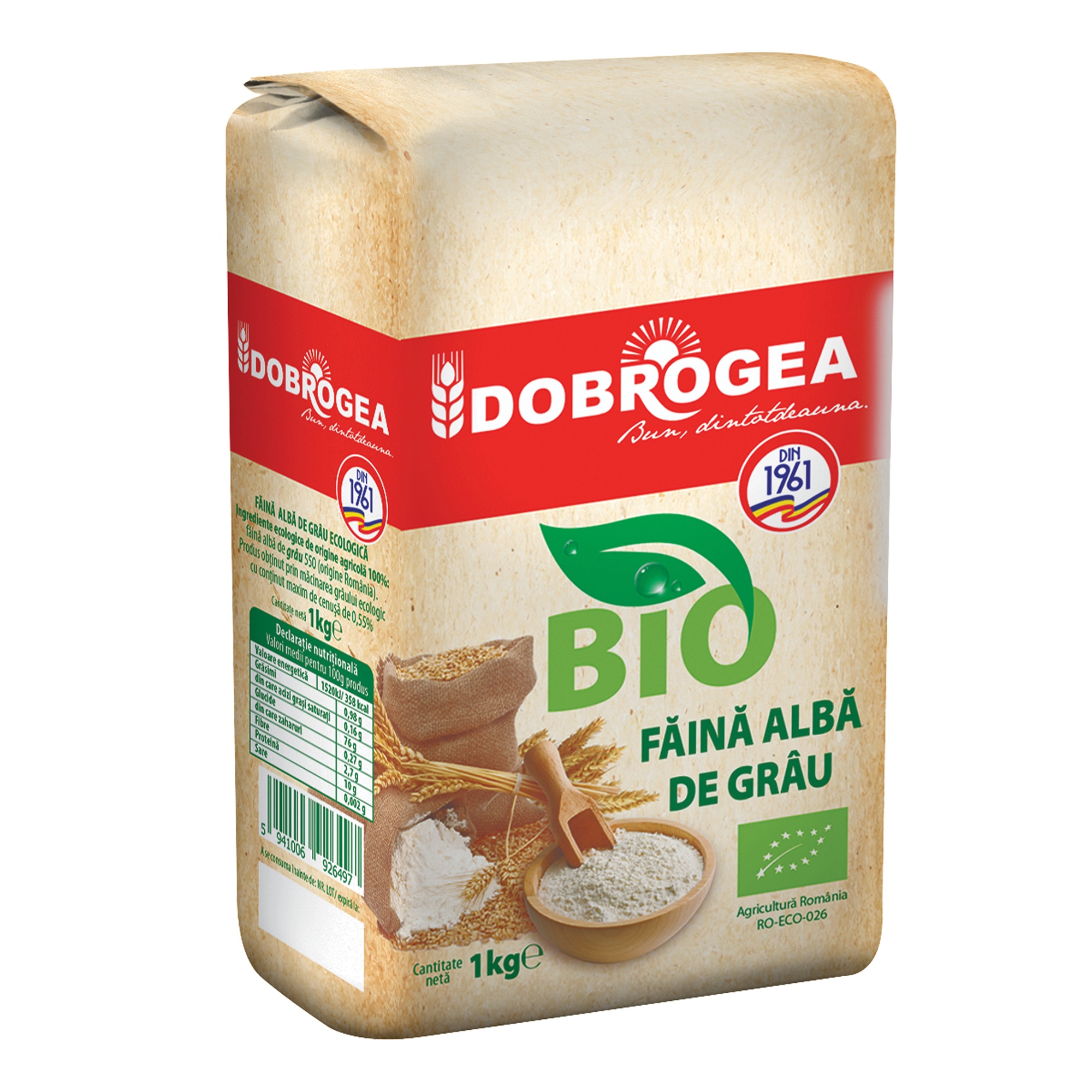 Faina alba de grau bio Dobrogea, 1 kg