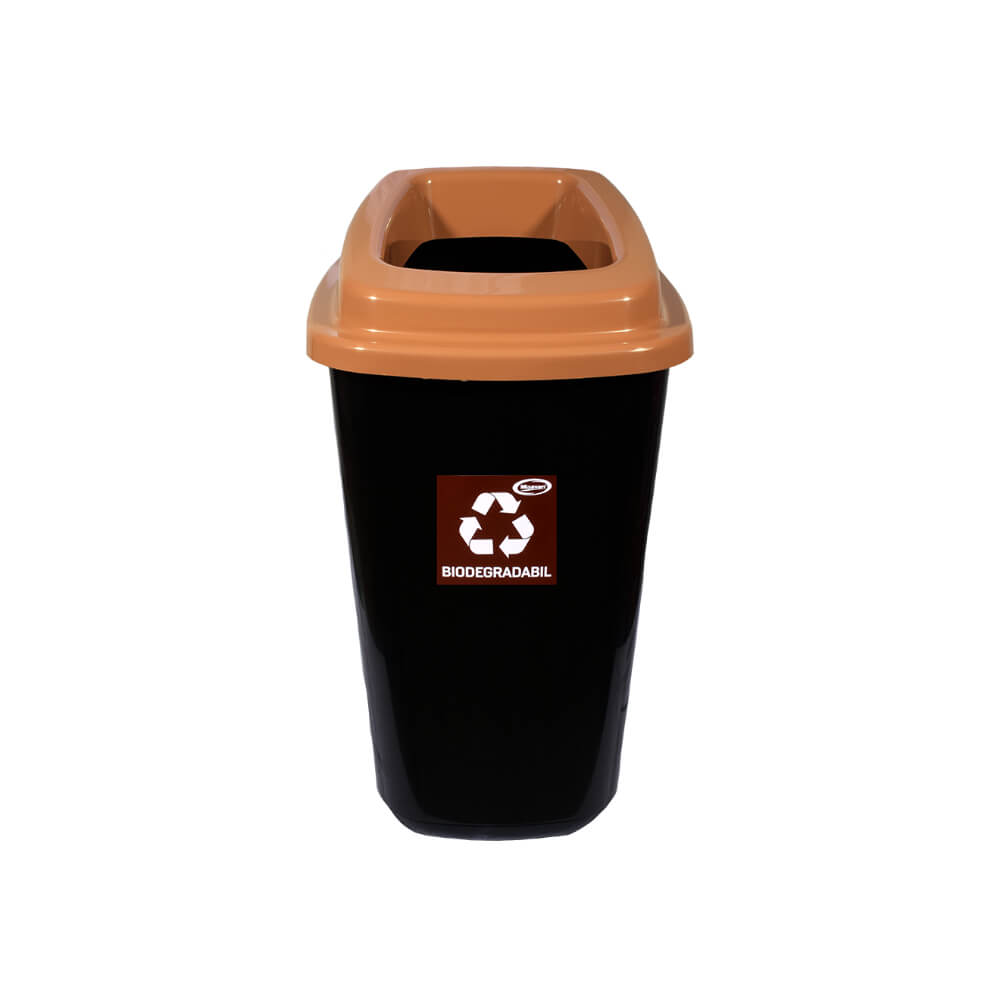 Pubela pentru Deseuri Biodegradabile Misavan, 60 L, Negru/Maro, Marimea L, fara Capac