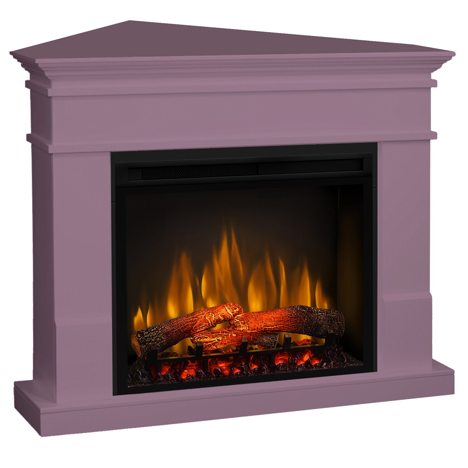Semineu electric Lisabona Drept/Colt Mauve cu focar electric 3D Dimplex Optiflame XHD28 si sunet