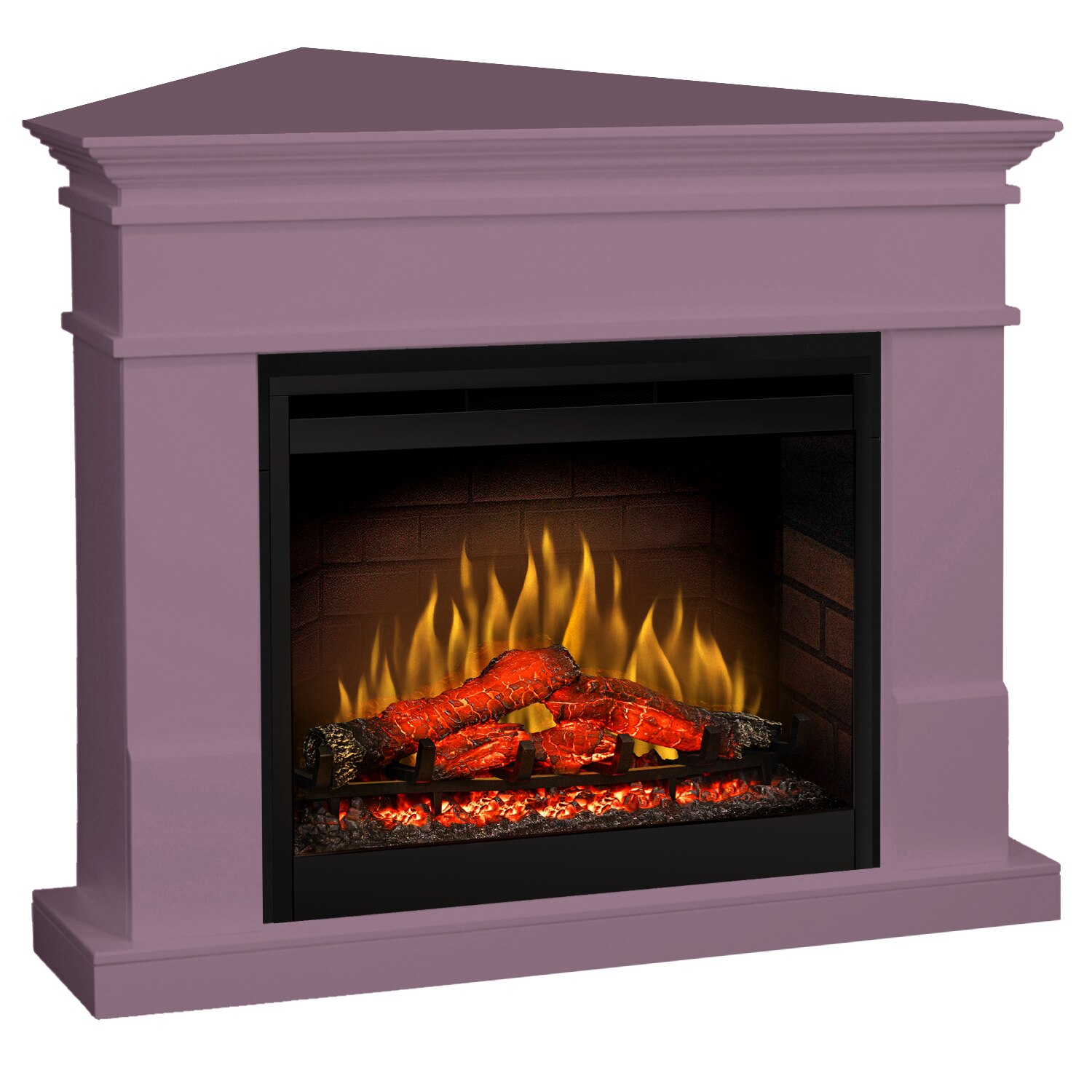 Semineu electric Lisabona Drept/Colt Mauve cu focar electric 3D Dimplex Optiflame DF2608 si sunet