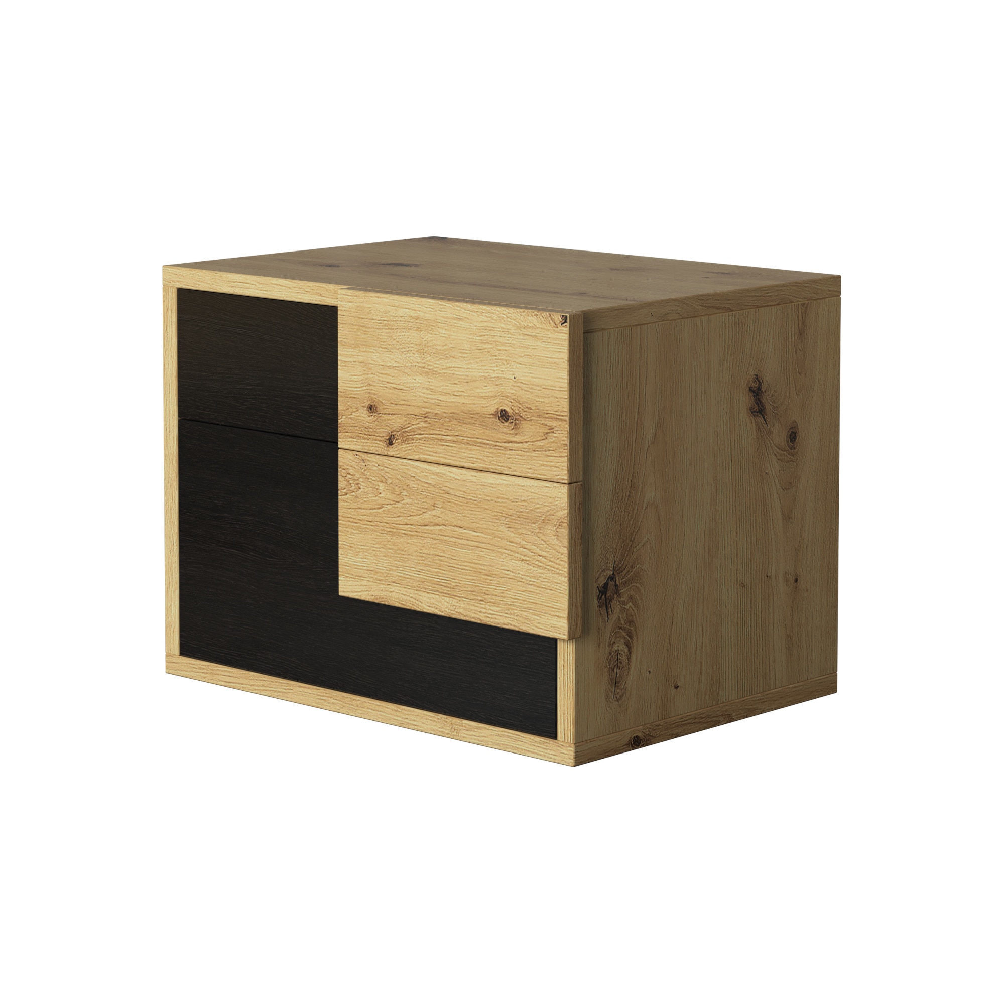 Noptiera Bali, culoare Sonoma/Negru, 40 CM