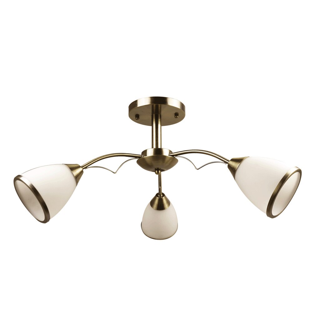 Lustra Interior Erste Monica 3x60W Max E27 EL0025770 Culoare Alama si Alb