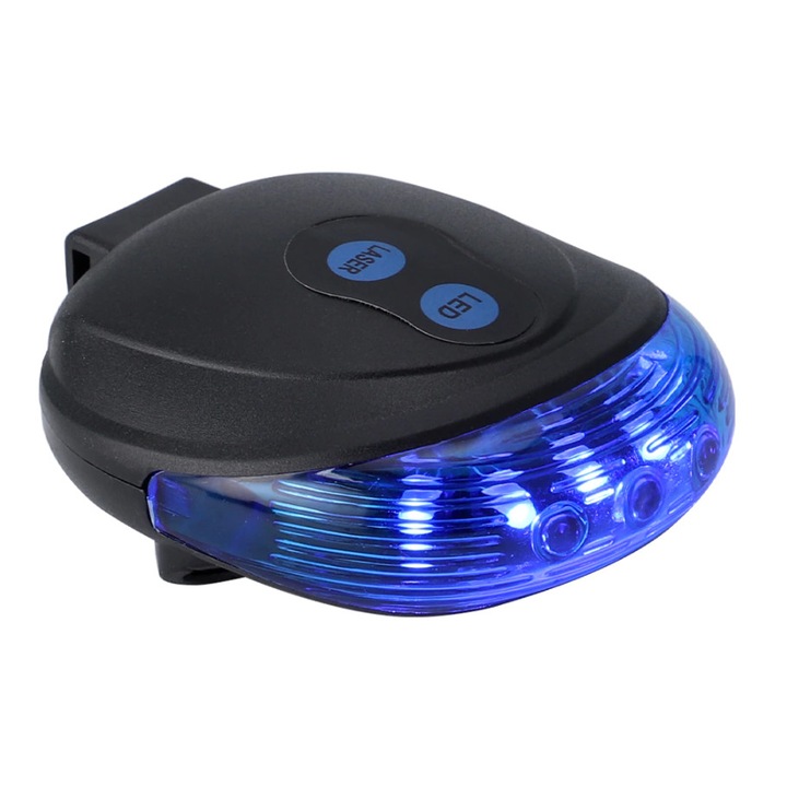 Stop led pentru bicicleta, Cu laser delimitator , CRT, Pro Bike, Lumina albastra