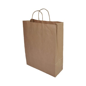 Set 50 Sacose de Hartie cu Maner Rasucit Misavan, 26x17x28 cm, Natur Set 50 Sacose de Hartie cu Maner Rasucit Misavan, 26x17x28 cm, Natur