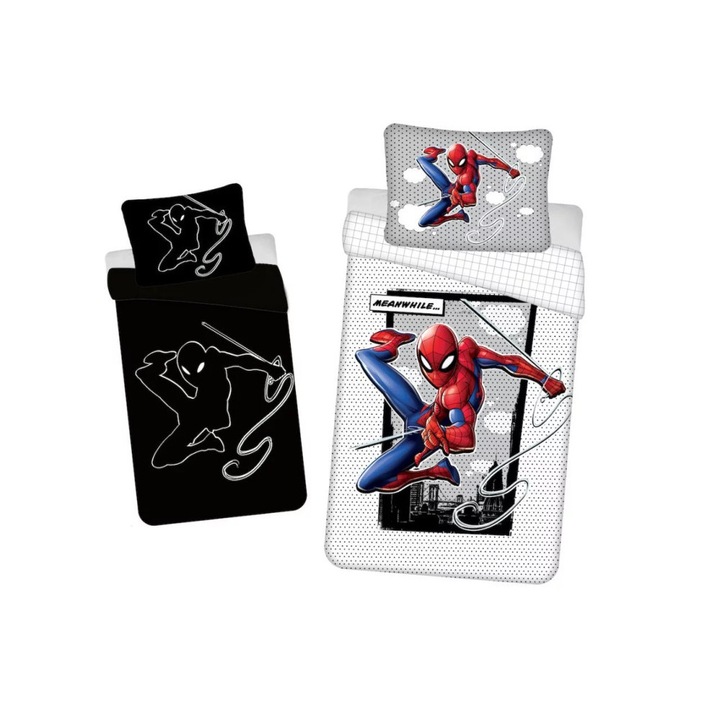 Pókember Meanwhile Sötétben világító ágyneműhuzat 140×200cm, 70×90 cm