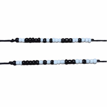 Set 2 x Bratara Gentelo black and white cu textul, I Love You, tip codul morse Set 2 x Bratara Gentelo black and white cu textul, I Love You, tip codul morse