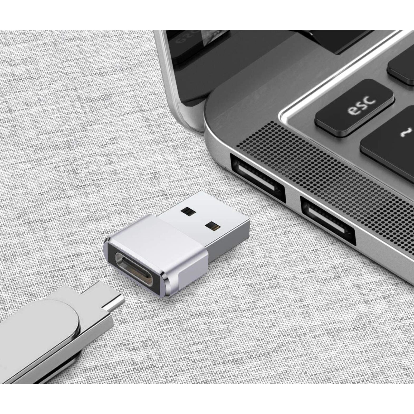 Set Adaptoare Usb C Mama La Usb Tata Fac Aluminiu Argintiu Emag Ro