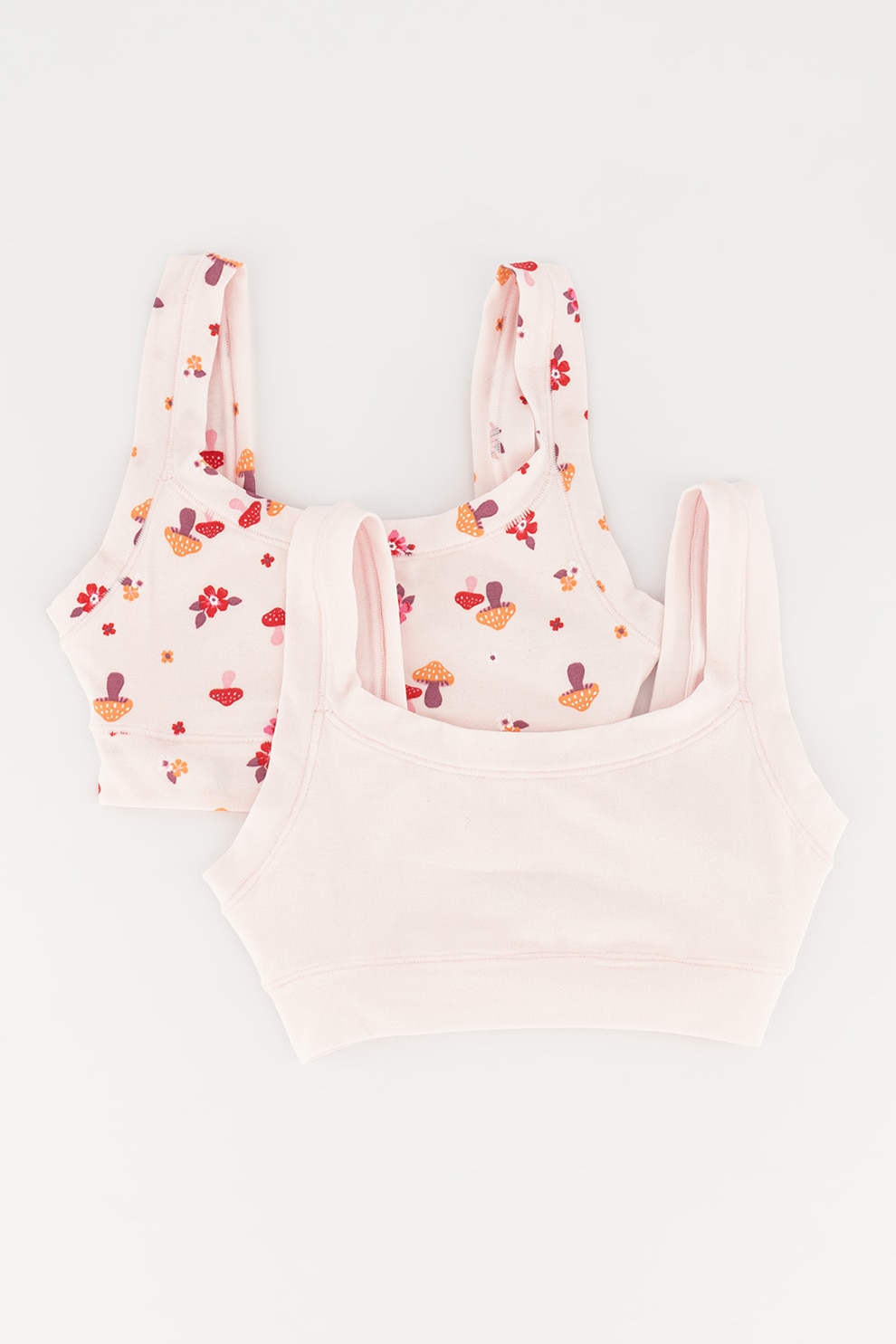 United Colors of Benetton Underwear, Set de bustiere cu imprimeu - 2 piese, Roz/Rosu