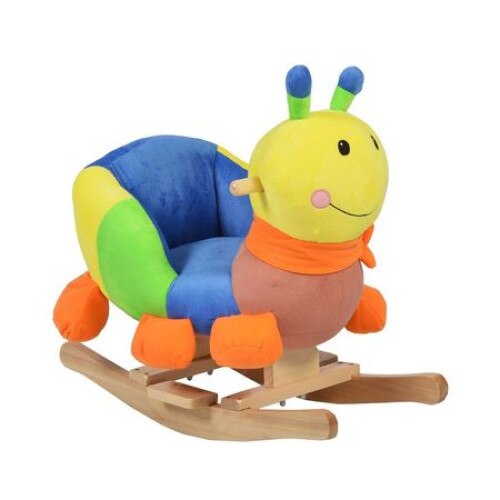 Balansoar din lemn masiv, Usor de transportat, Model Albina, Multicolor