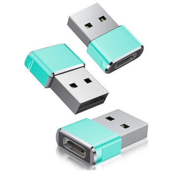Set 3 adaptoare Pili-Paradise, USB C mama la USB tata, Incarcare /Transfer de date, Verde