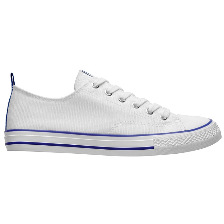 BILES személyre szabható vászon tornacipők, Roly, uniszex, Fehér/Kék