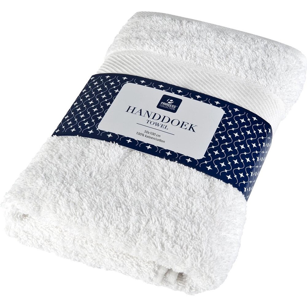Prosop baie corp Princess, 50 x 100 cm, 500 g/mp, 100% bumbac, alb